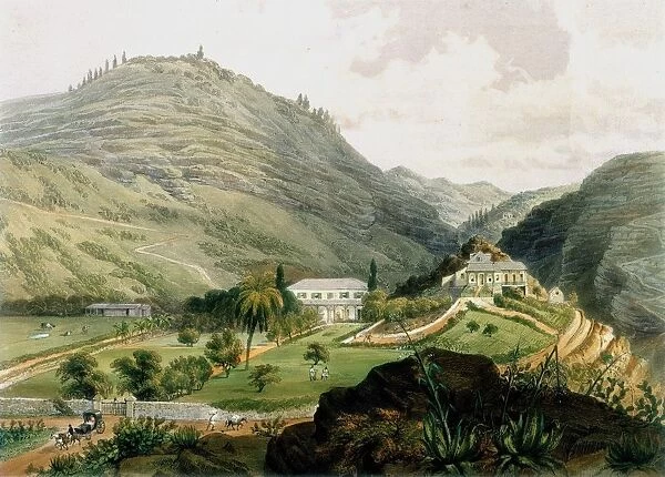 St Helena showing The Briars. Lithograph after drawing by Lieutenant FR