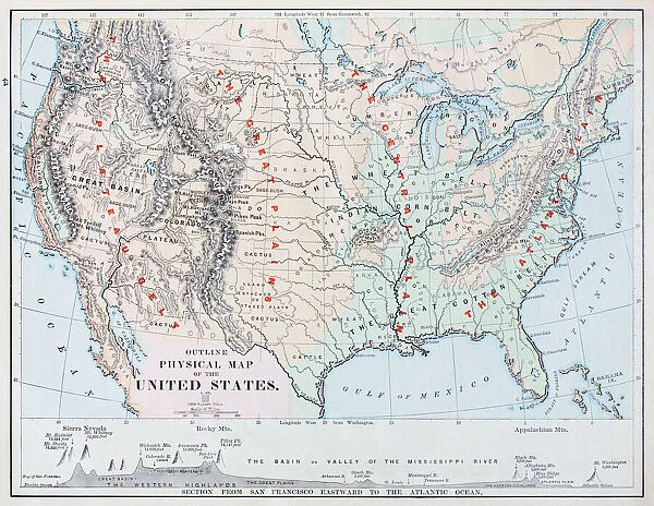 Antique map: USA