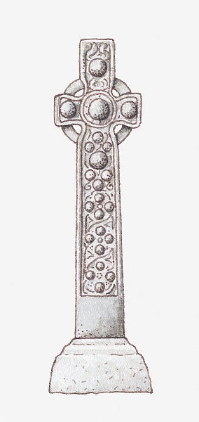 Illustration of 9th century St Martins Cross, Iona