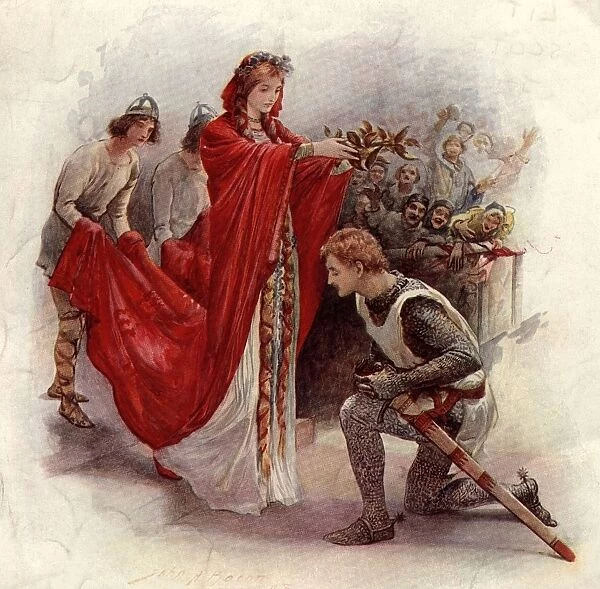 Ivanhoe. circa 1850: An illustration from the historical novel, Ivanhoe 