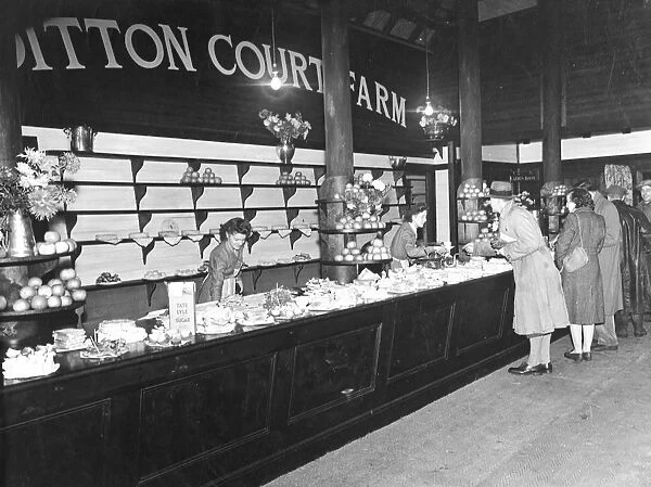 Ditton Court Farm - tea room counter. Ditton, Kent, England November 1947