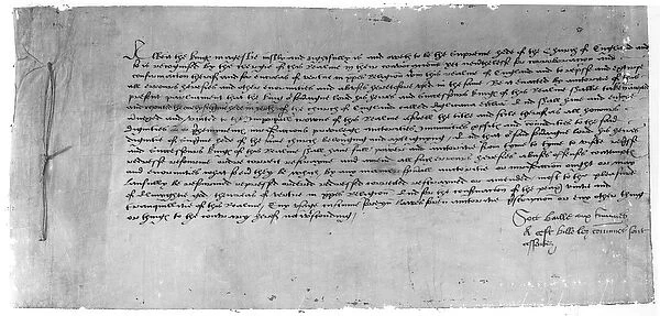 The Act of Supremacy recognising Henry VIII as the head of the Church of England
