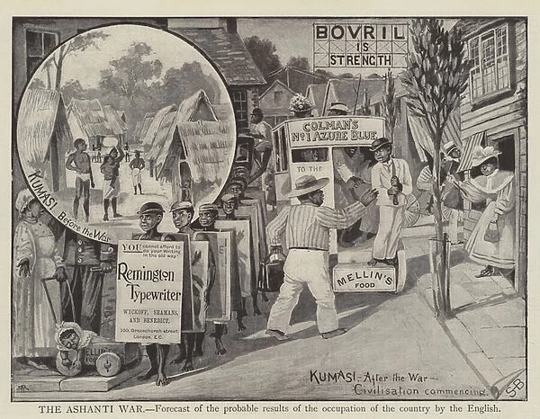 Advertisement, Kumasi after Ashanti War (engraving)
