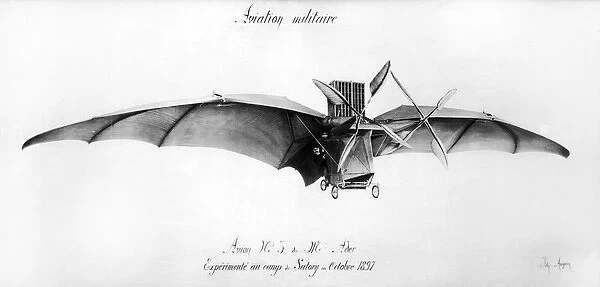 Avion III, The Bat, designed by Clement Ader (1841-1925) at the Satory military camp