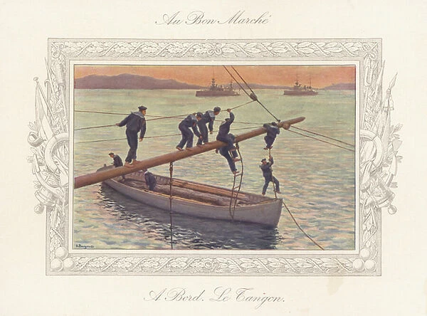 A Bord le Tangon (colour litho)