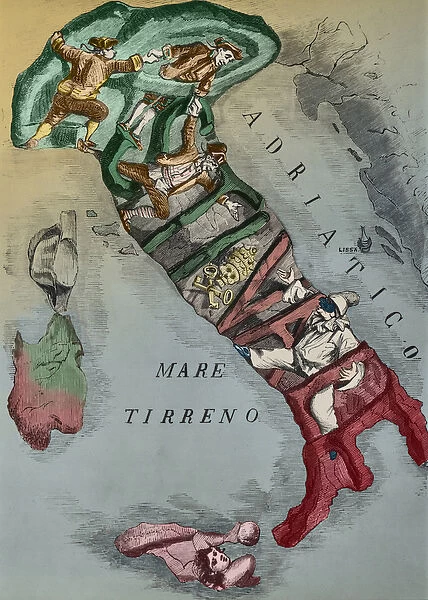Caricature of Italy during the Unification, 1866