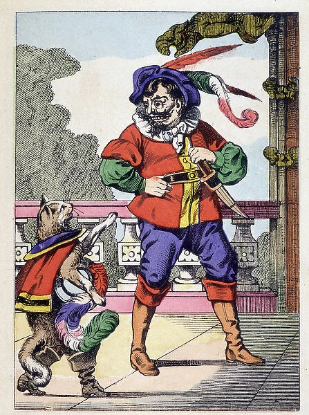 The cat and the ogre - 'The Bottted Cat', image of Epinal