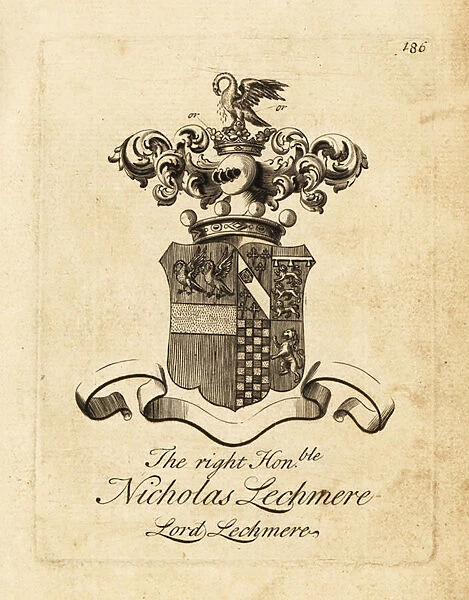 Coat of arms of the Right Honourable Nicholas Lechmere, Lord Lechmere, 1st Baron Lechmere, 1675-1727