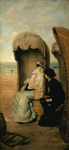 Confidences on the Beach, c. 1883 (oil on panel)