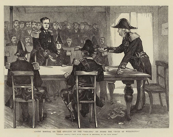 Court Martial on the Officers of the 'Megaera'on Board the 'Duke of Wellington'(engraving)