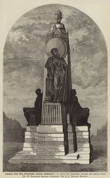 Design for the Proposed Byron Memorial, to which the Committee awarded the Second Place (engraving)