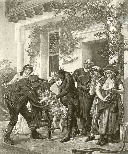 The first vaccination - Dr Jenner (gravure)