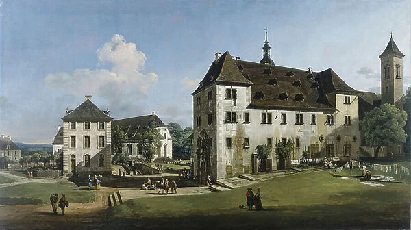The Fortress of Konigstein: Courtyard with the Magdalenenburg, 1756-58 (oil on canvas)