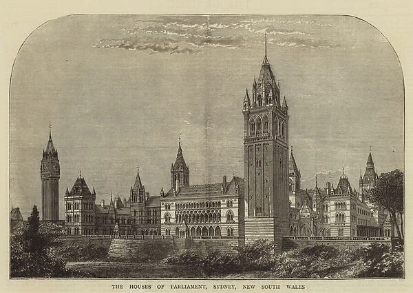 The Houses of Parliament, Sydney, New South Wales (engraving)