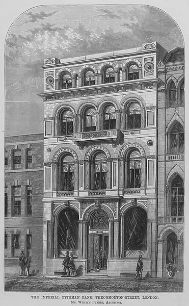 The Imperial Ottoman Bank, Throgmorton Street, London (engraving)