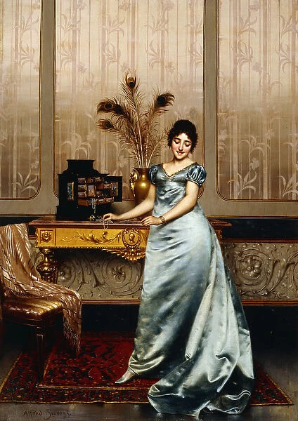 The Jewelry Chest; Le Coiffret aux Bijoux, (oil on canvas)