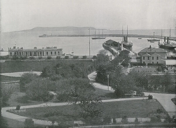 Kingstown, General View of the Harbour (b  /  w photo)