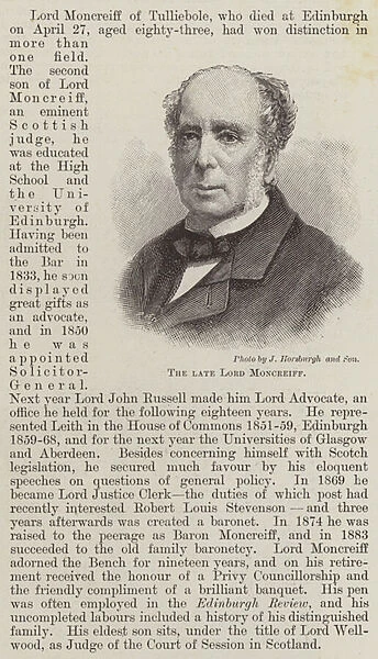 The late Lord Moncreiff (engraving)