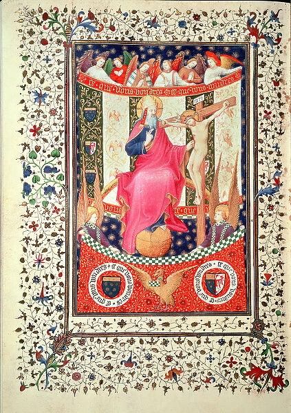 Ms 2 f. 18v The Trinity, from the Boucicaut Hours, c. 1410 (vellum)