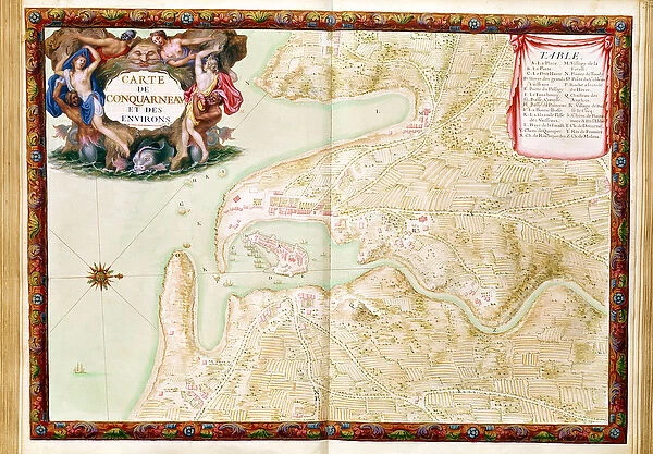 Ms 988 volume 3 fol. 31 Map of Concarneau, from the Atlas Louis XIV, 1683-88