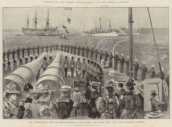 Opening of the Kaiser Wilhelm Canal by the German Emperor (engraving)