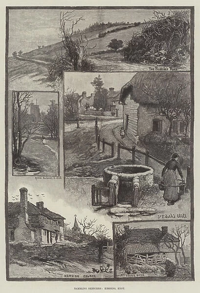 Rambling Sketches, Kemsing, Kent (engraving)