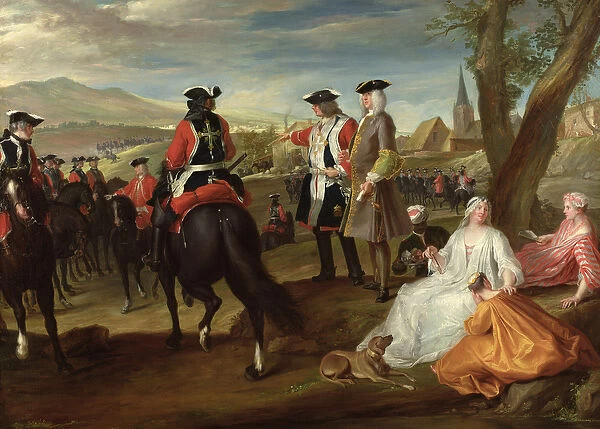 Review of the Black Musketeers on the Plaine des Sablons, 1729 (oil on canvas)