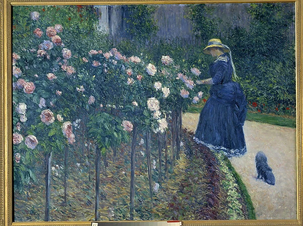 The roses. Garden of the little Gennevilliers. Painting by Gustave Caillebotte (1848-1894
