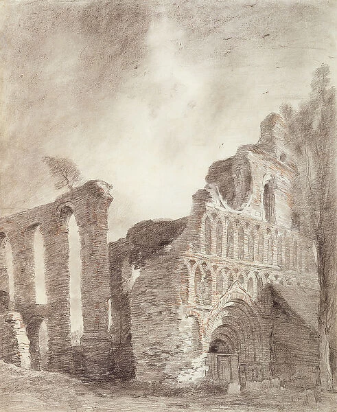 Ruin of St. Botolphs Priory, Colchester, c. 1809 (chalk and pencil on paper)