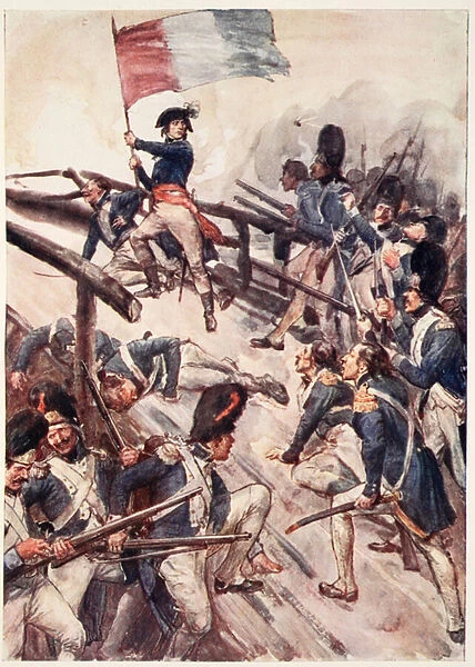 Seizing a Flag, He Himself Led His Men Across the Bridge