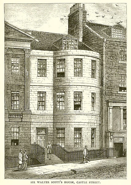 Sir Walter Scotts House, Castle Street (engraving)