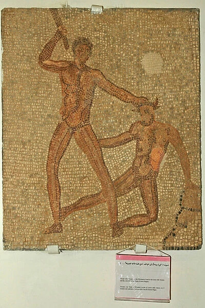 Theseus and the Minotaur, from the House of Jacob Magnus (mosaic)
