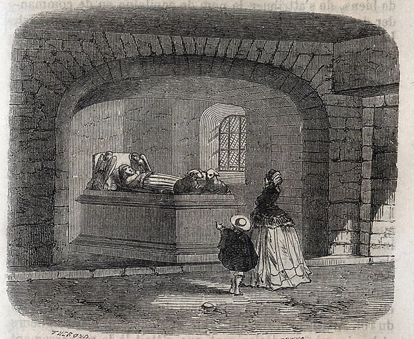 Tombeau d Agnes Sorel a Loches - engraving in 'Histoire de France'