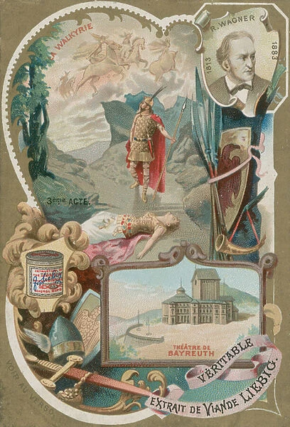 Wagners Die Walkure at the Bayreuth Theatre (chromolitho)