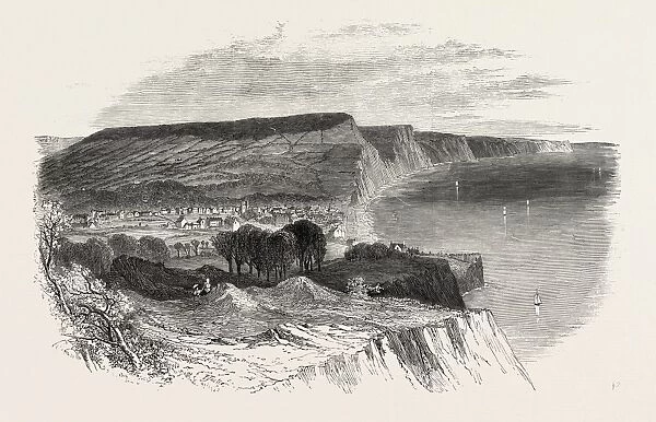 SIDMOUTH, DEVON, UK, SEA SIDE, 1851 engraving