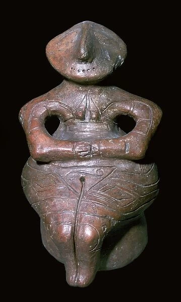 Baked clay sitting figure, 4th millenium BC