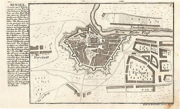 Bender, the Turkish fortress in Bessarabia, ca 1720