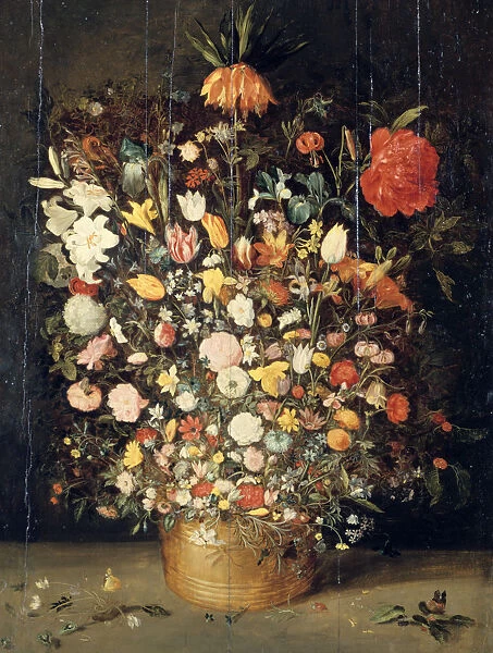 Bouquet of Flowers in a Wooden Vase, 1603. Artist: Jan Brueghel the Elder