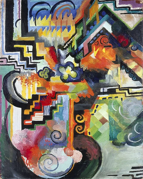 Colored composition (Hommage a Bach), 1912. Artist: Macke, August (1887-1914)