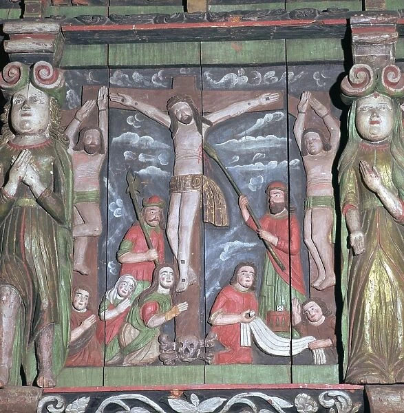 Crucifixion scene from an altar-piece, 17th century