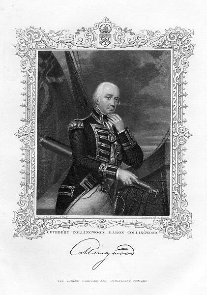 Cuthbert Collingwood, 1st Baron Collingwood, British admiral of the Royal Navy, 19th century. Artist: William Finden