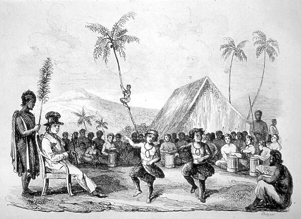 Dance of the Two Children, Hawaii, 19th century. Artist: Ellis
