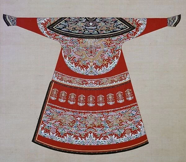 Design for the embroidered court robe of a Chinese Emperor, 19th century