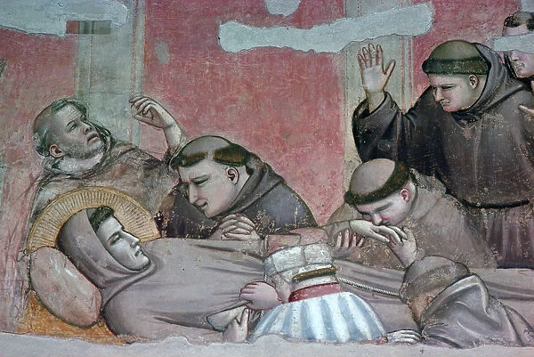 Fresco of the death of St Francis, 14th century. Artist: Giotto