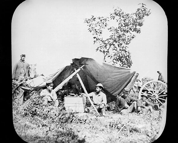 One of General Grants Union Field Telegraph stations during the American Civil War, 1861-1865
