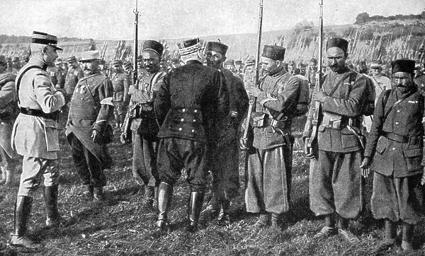 General Joseph Joffre handing out medals, Alsace, France, 1915