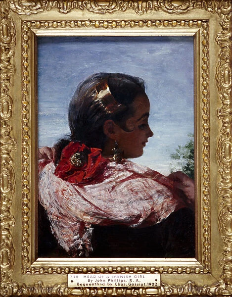Head of a Spanish Girl, 1860. Artist: John Phillip