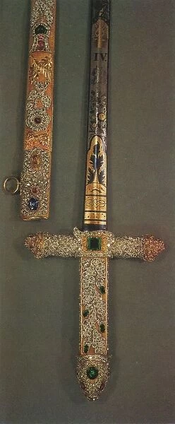 Hilt and scabbard of the Jewelled State Sword, 1953