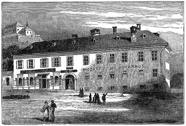 The house in which Mozart lived in Salzburg, Austria, late 18th century (c1890)
