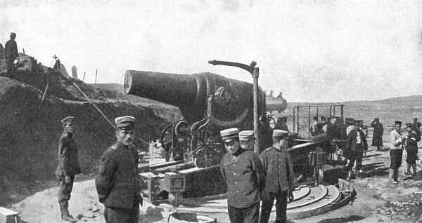 Japanese howitzer battery before Port Arthur, Russo-Japanese War, 1904-5